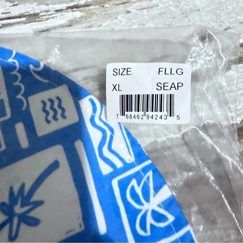 Flap Happy UPF 50+ Floppy Hat Blue and White Sun Hat Size Xl NWT